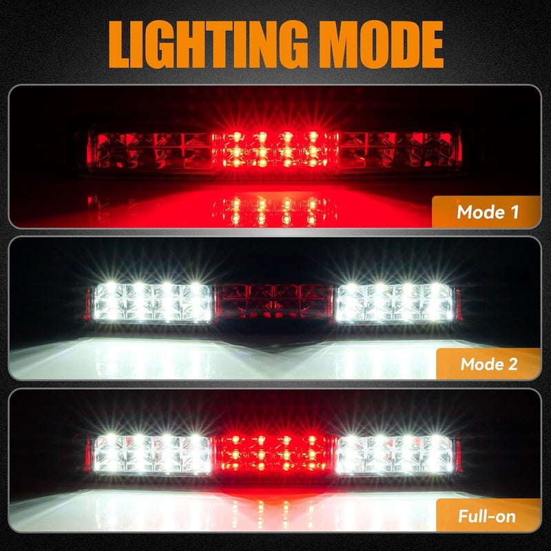 Cxdar ضوء الفرامل الثالث 3rd، ضوء توقف LED مرتفع التركيب لسيارات شيفروليه سيلفرادو GMC سييرا 1500 2500 3500 HD كلاسيك من 1999-2007، مصباح خلفي مركزي على السقف، عدسة حمراء - Image 2